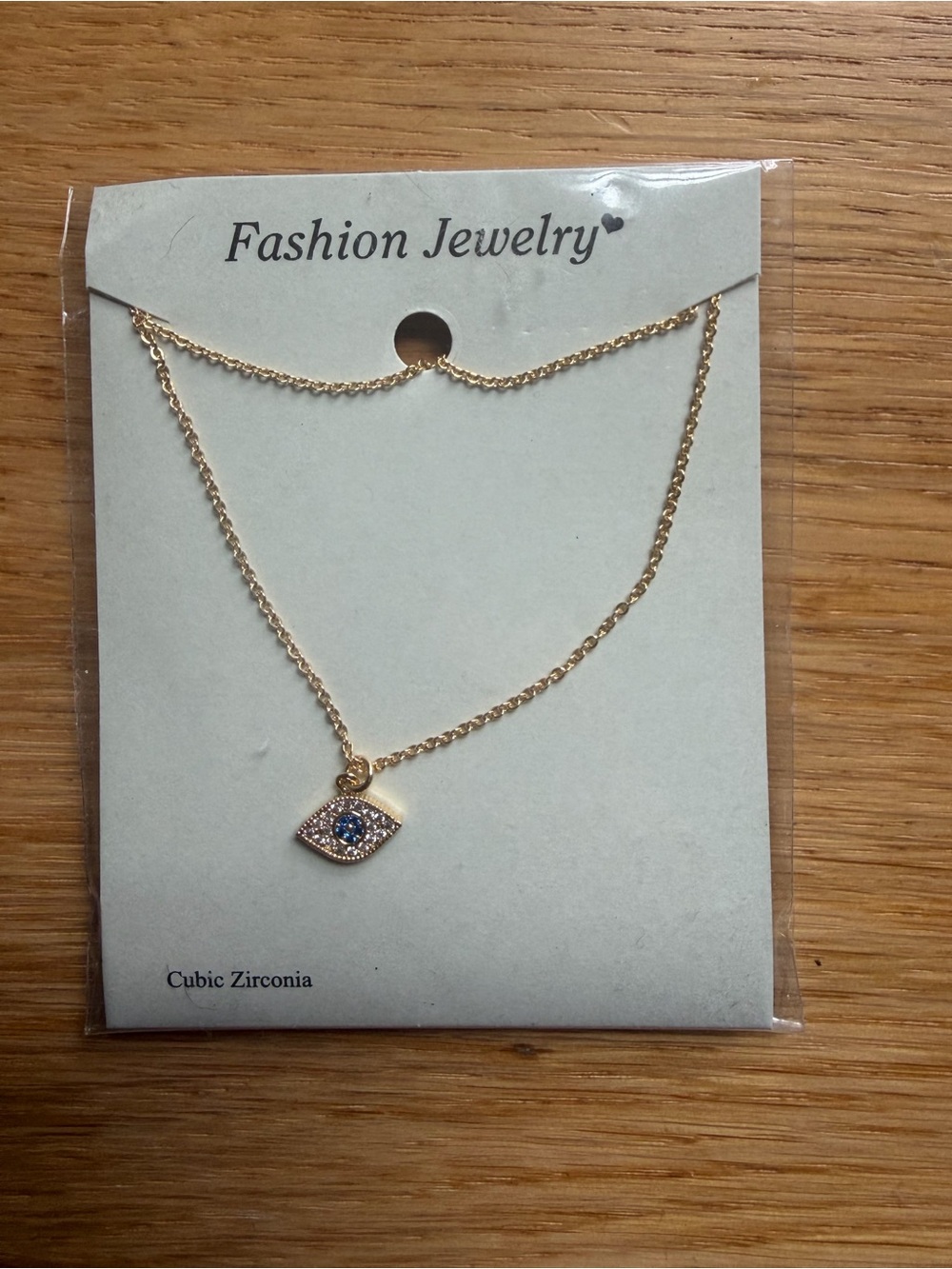 Gold Evil Eye Pendant Necklace - Blue Accent